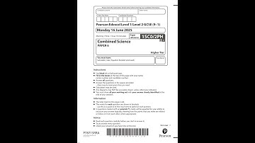 Pearson EDEXCEL GCSE Combined Science Physics Paper 2 Higher Tier 2025