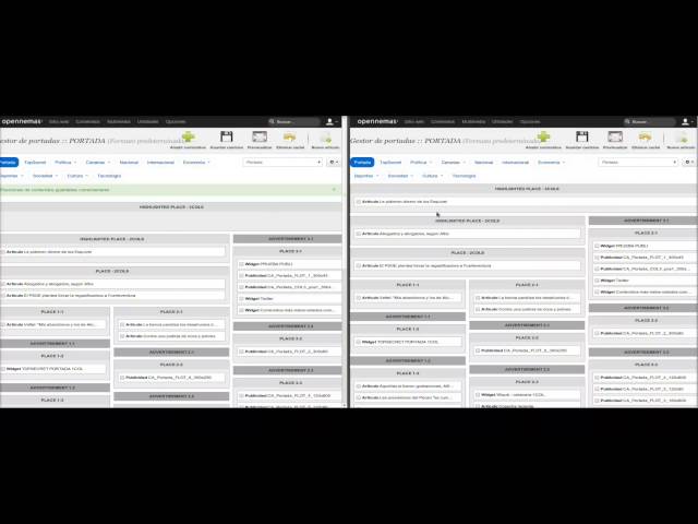 Opennemas - Usuarios simultaneos con el gestor de portadas