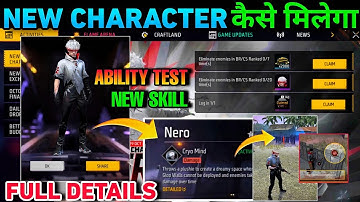 Nero character kaise Milega | New Ability Test | Awaken The nero event Free Fire ff new event update