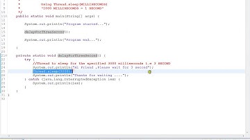 HOW CAN I DELAY A JAVA PROGRAM FOR FEW  SECONDS