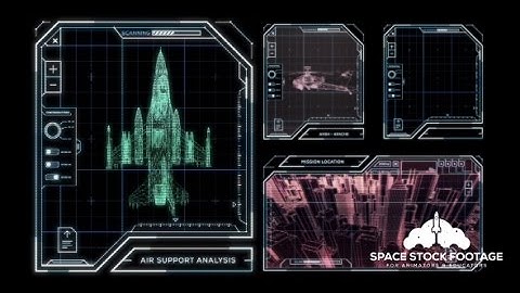 Space Stock Footage - Modular HUD Kit 3 - Military