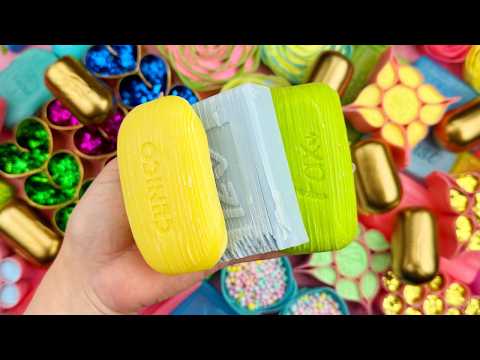 ASMR Soap | Stripes with Glitter | Clay Cracking | Instant Calm
