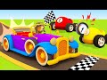 New attraction for racing cars! Cars at the double loop. Cars and trucks for kids. Cartoons for kids