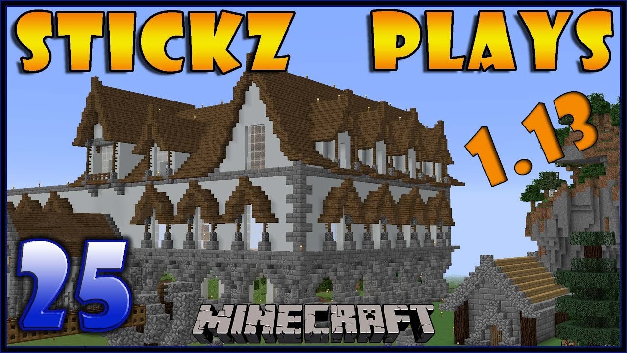 Stickz Plays Minecraft S2 - Town Hall Progress - EP 25 (1.13 Update Aquatic)