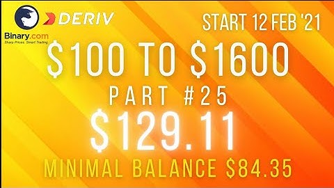 Part #25 $129.11 Done $100 to $1600 free bot binary.com deriv profit consistent digit differ