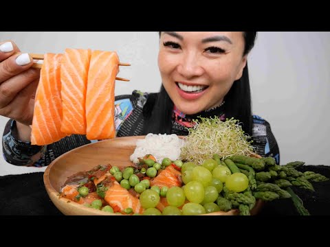 SPICY SALMON SALAD (ASMR EATING SOUNDS) LIGHT WHISPERS | SAS-ASMR