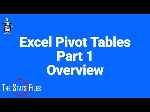 Excel 2016 Pivot Tables Part 1 Overview