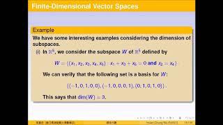Finite Dimensional Vector Spaces
