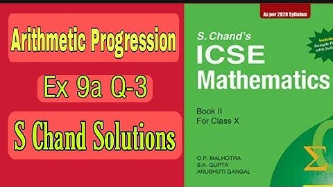 S chand solutions Ex9a Question 3 Arithmetic Progression