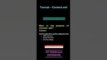 Tomcat Interview Question - What is the purpose of context.xml? #tomcatserver #tomcat
