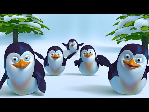 Five Little Penguins Jumping on the Bed | Nursery Rhymes for Kids - YouTube