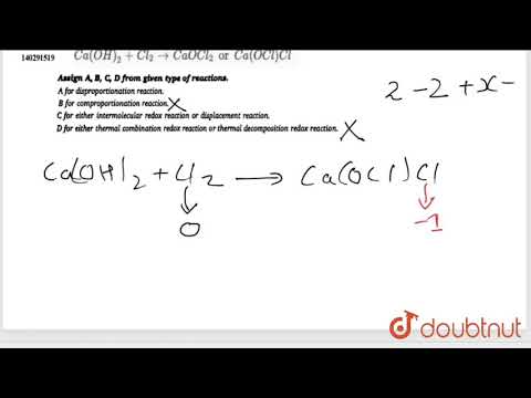 Video Ca(OH)_(2)+Cl_(2) to CaOCl_(2) or Ca(OC l)Cl | 12 | TYPES OF REACTIONS | CHEMISTRY | VK JAISWAL ... - youtube