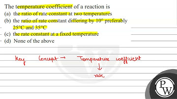 The temperature coefficient of a reaction is (a) the ratio of rate constant at two temperatures ...