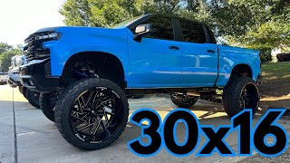 HUGE 30x16 wheels on a Chevy 1500