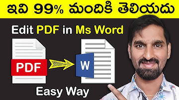 How to Edit PDF File in MS Word Telugu | Convert PDF to Microsoft Word Free
