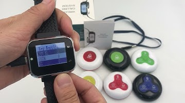 Catel Wireless Calling System For Restaurant, Waterproof Call Button and Watch Receiver Pager