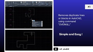 Removing duplicate lines or blocks in AutoCAD, using the "OVERKILL" command is a must know. #3