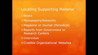 Supporting Material and Citing Sources