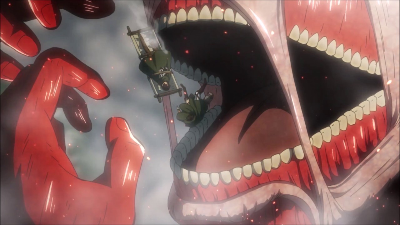 attack on titan colossal titan eats ymir and an unknown mystery colossal titan human form