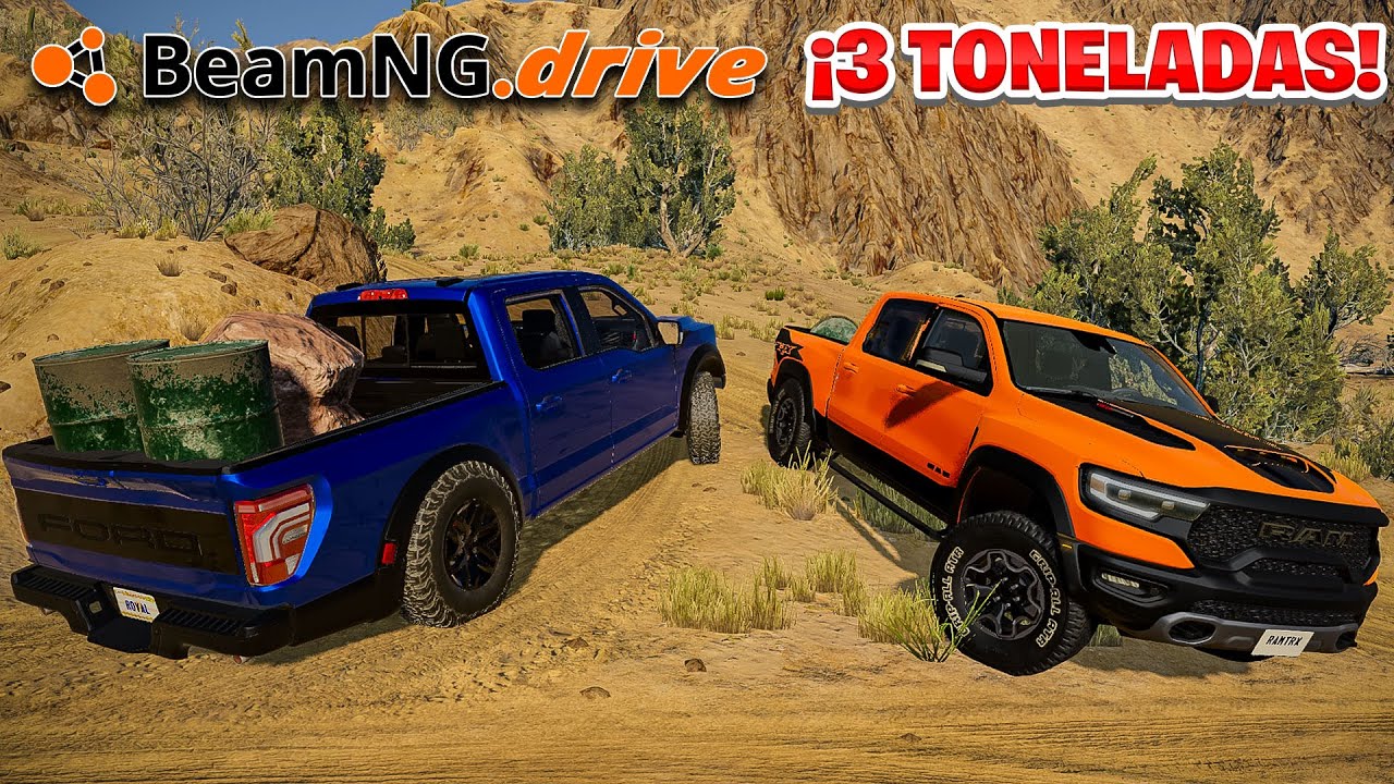 ¡3 TONELADAS vs Ford RAPTOR y Dodge RAM! | BeamNG.drive