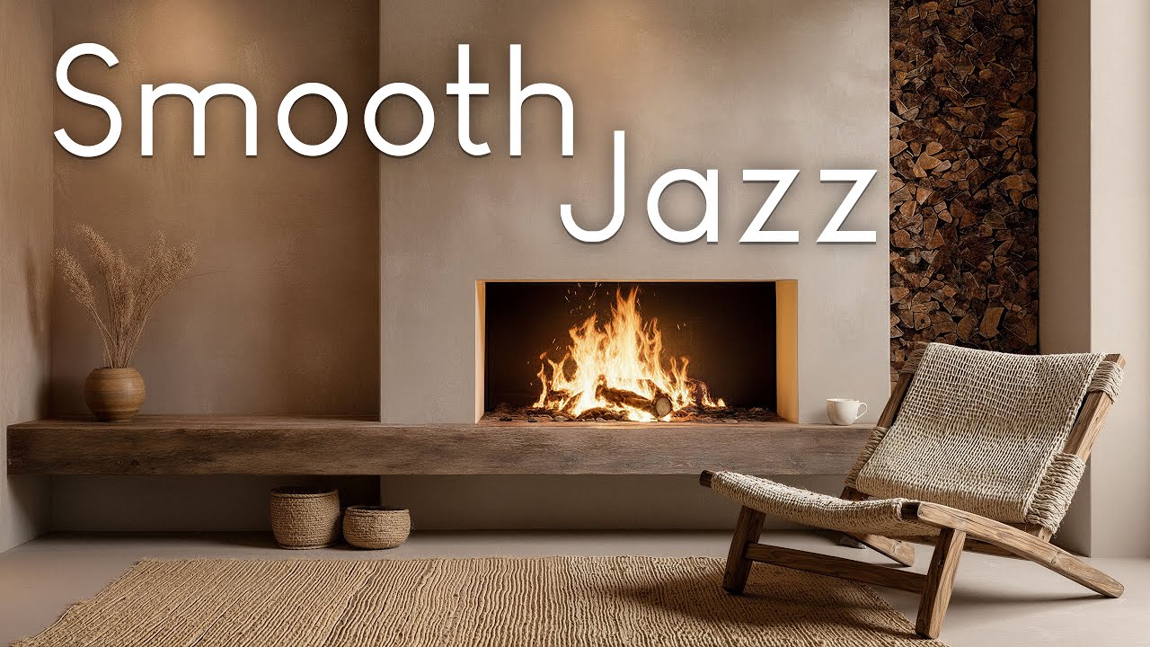 Smooth Jazz Music | Cozy Fireplace Lounge for Relaxing, Dinner & Study