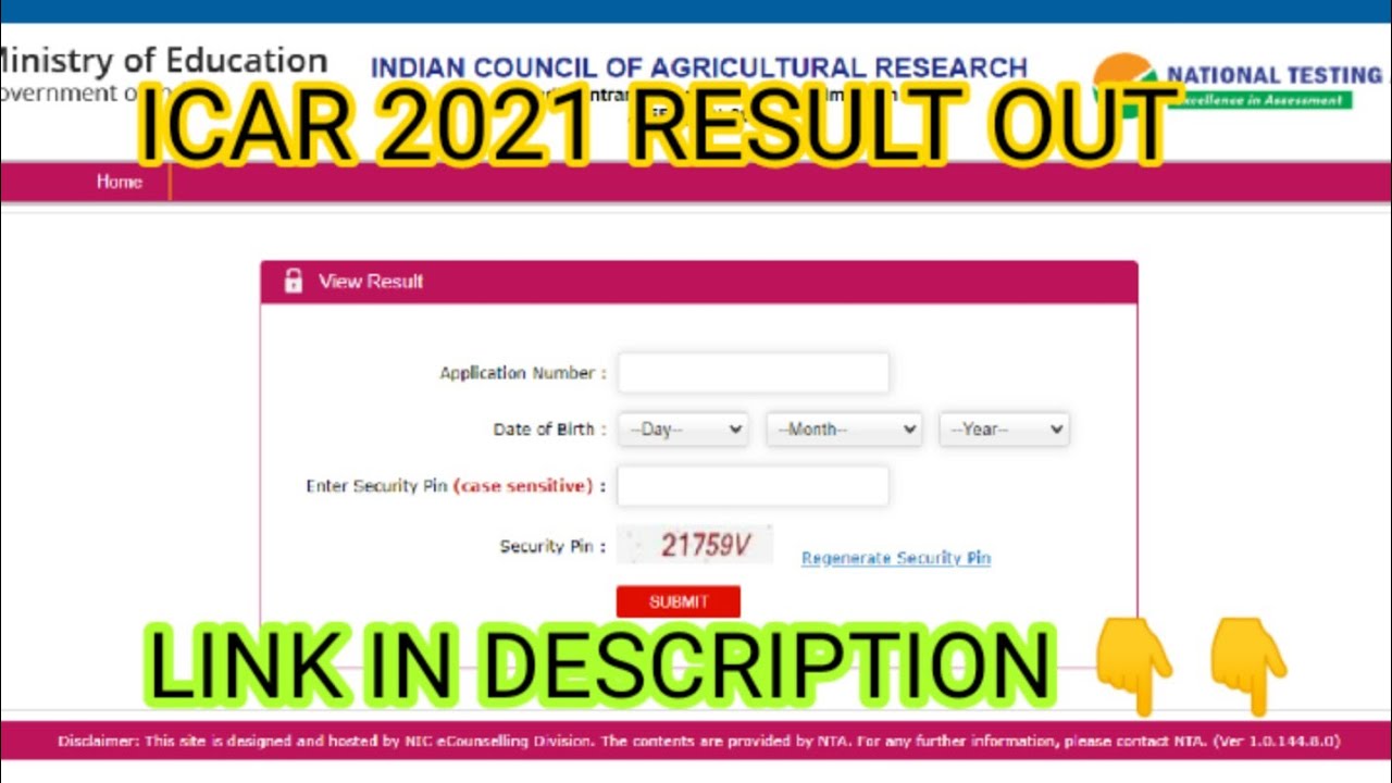 ICAR RESULT 2021 l ICAR 2021 l ICAR AIEEA EXAM RESULTl ICAR 2021 Result Date l ICAR RESULT