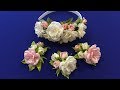 Easy ribbon flowers.DIY/Flores fáciles de la cinta/Несложные цветочки из лент, 2.5 см