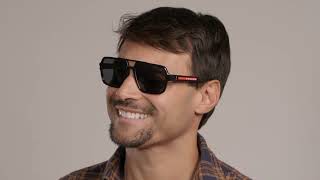 Celebrity Prada Linea Rossa PS01XS Polarized 1AB02G Sunglasses Review Profile