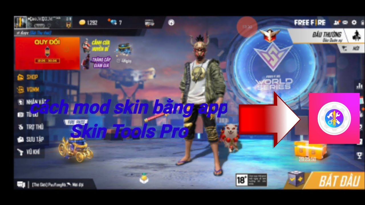 cách cài mod skin cho free fire trong app Skin Tools Pro (có link nha) free fire