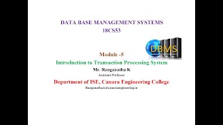VTU DBMS 18CS53 M5 L1 Introduction to Transaction Processing System