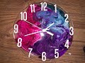 How to assemble a homemade wall clock with mechanisms and numbers using resin and alcohol ink