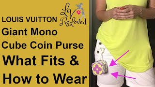 Unboxing and Review Louis Vuitton Giant Monogram Cube Coin Purse Porte Monnaie Cube What’s in my bag