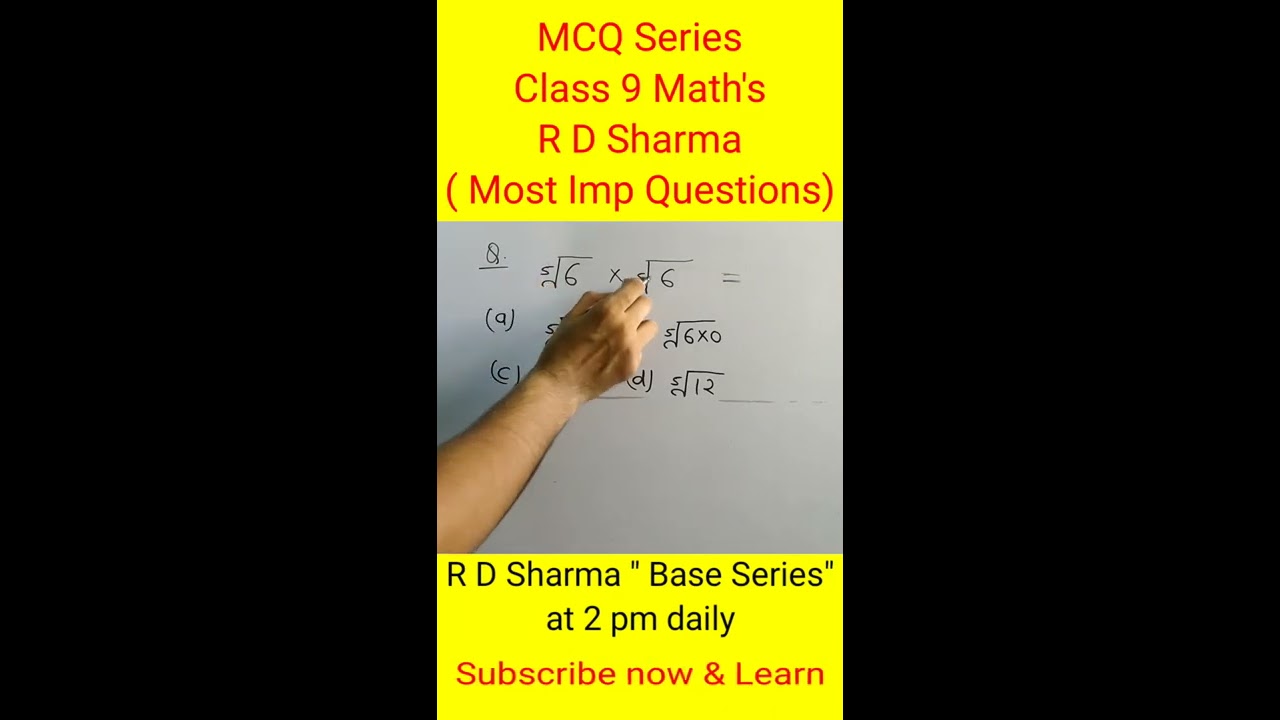  22 R D Sharma Class 9th Maths Chapter 1 MCQ With Solution Term Exam Number System Shorts Class9