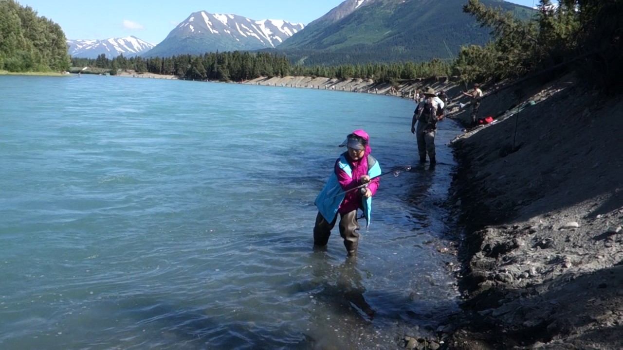 Sockeye (Red Salmon) Fishing Russian River in Alaska YouTube