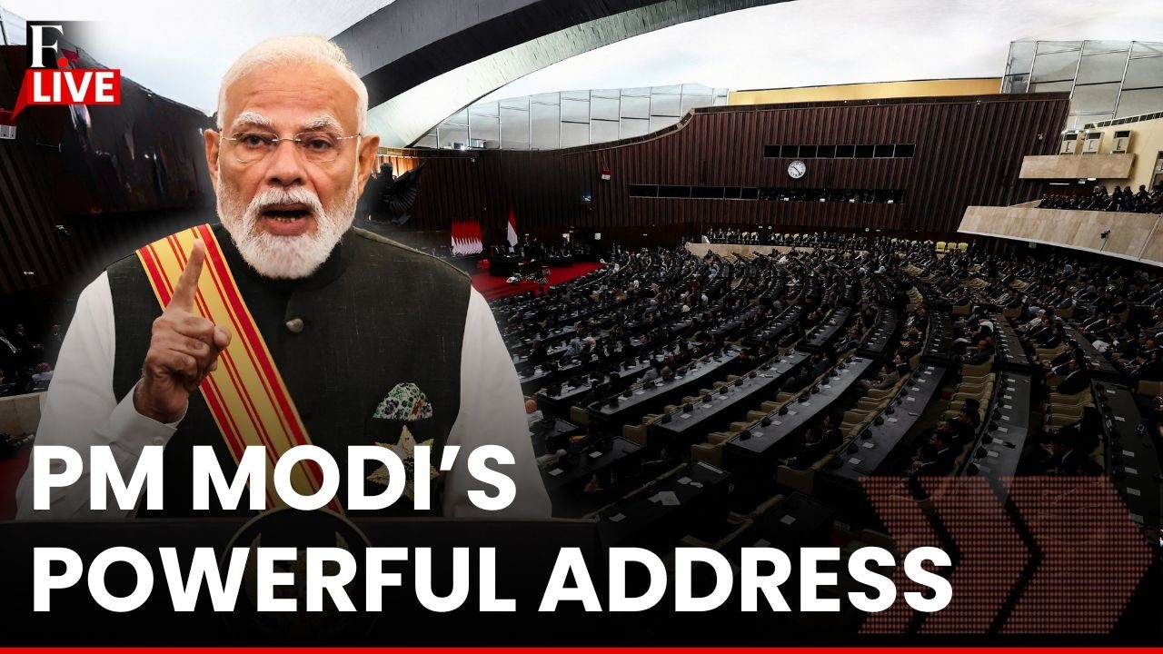 PM MODI LIVE: Indian PM Modi Addresses Indonesian Parliament in Historic Milestone thumbnail