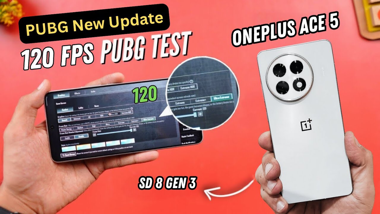 OnePlus ACE 5 / 13R PUBG Test 120 FPS With FPS Meter, Heating & Battery ...