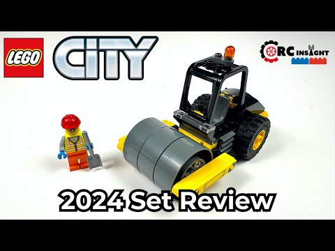 YouTube thumbnail: LEGO City Construction Steamroller Review (2024 Set 60401)