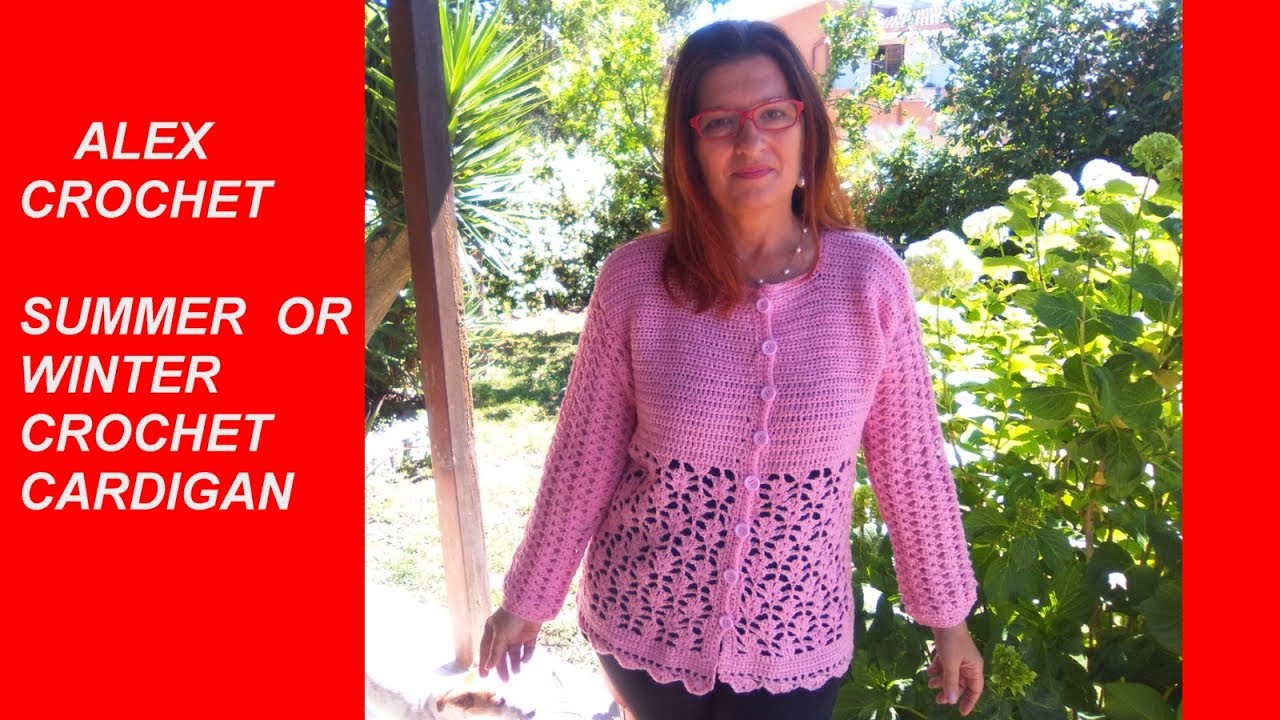 2 CROCHET CARDIGAN easy tutorial any size PART II - YouTube