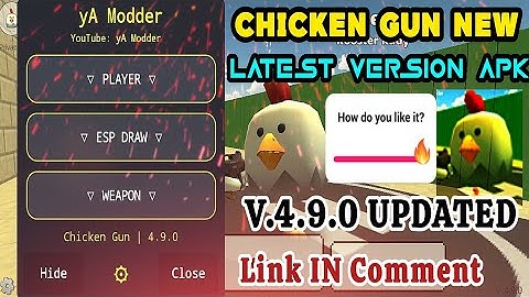 All in ONE Chicken Gun V.4.9.0 Latest Version Mod Menu | 70 + Mega Mods | Link in Pinned Comment 