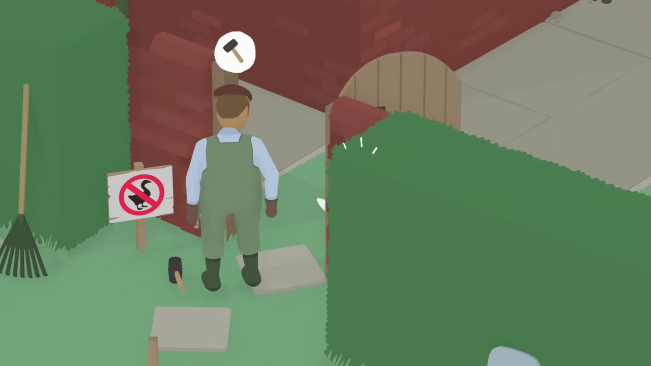 Untitled Goose Game Make the Groundskeeper Hit his thumb with a