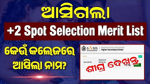+2 Spot Selection Merit List | +2 Spot Admission 2025 | How To Check +2 Spot Selection Merit List