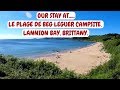 BRITTANY COAST CAMPSITE. LES PLAGES DE BEG LEGUER. LANNION BAY. FRANCE CAMPER VAN TRIP.