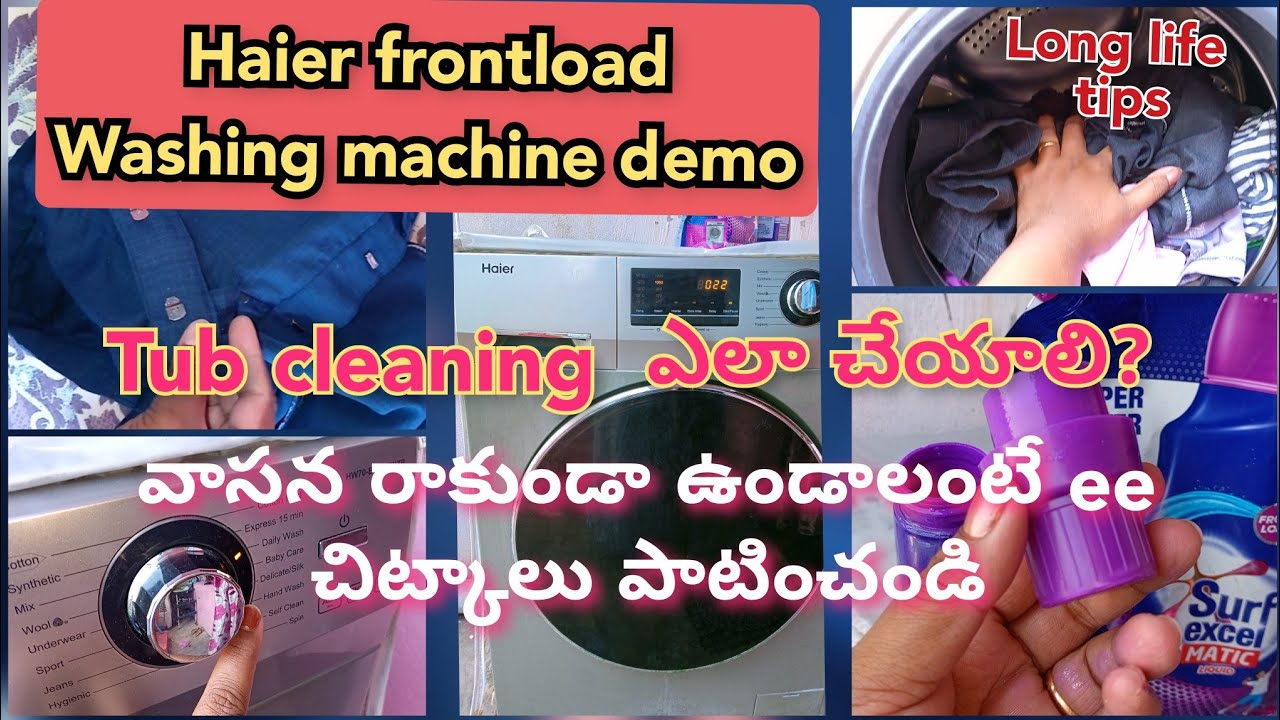 Haier washing machine tub cleaning optionfront load washing machine