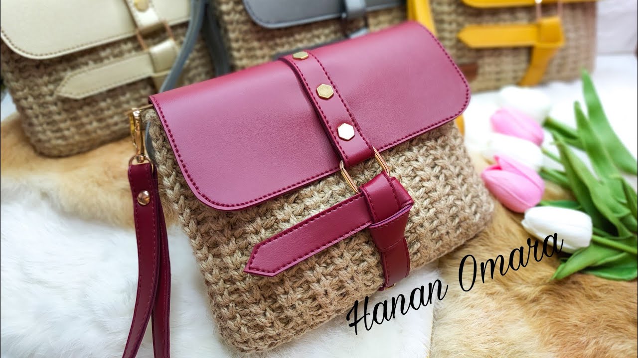 كروشيه شنطه كروس/بورتفية_Portafet crocheted بطقم جلد.بغرزةسهلة وبسيطة