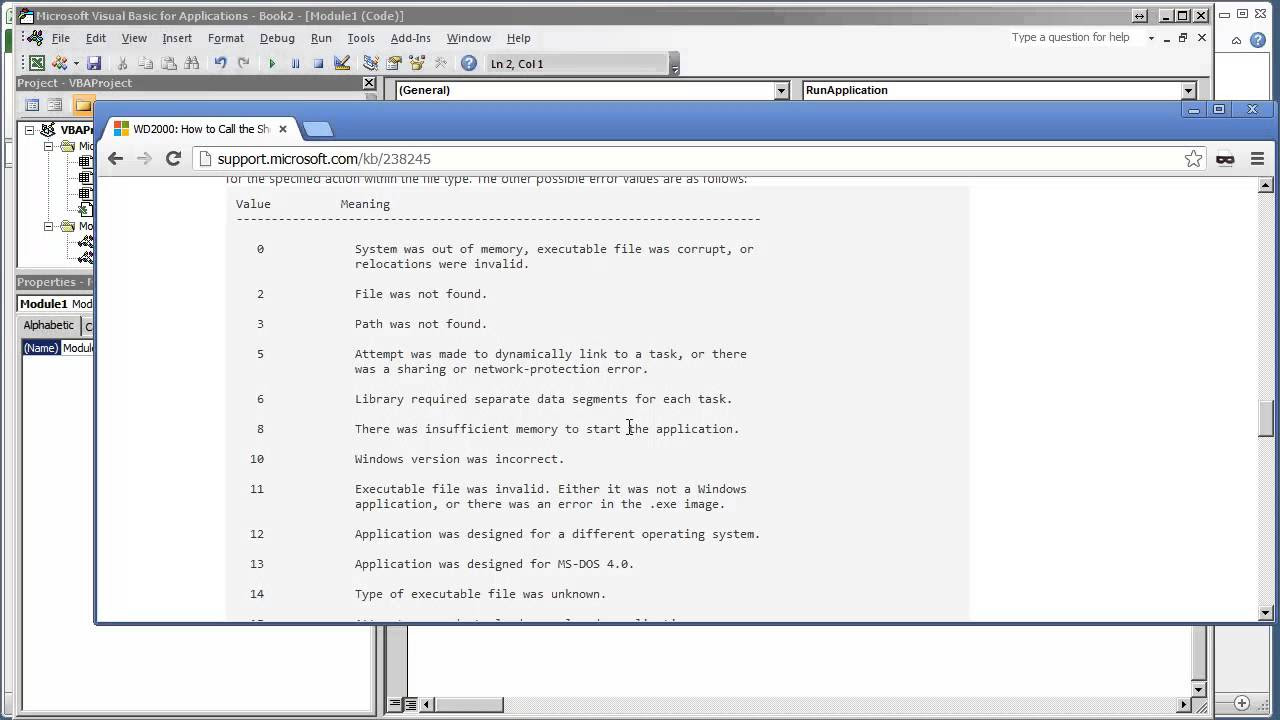 Update VBA Excel Windows API - V1.01 - Открытие другого приложения