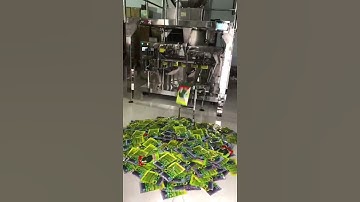 Premade bag loading horizontal multi weighing heads filling sealing packing machine testing video