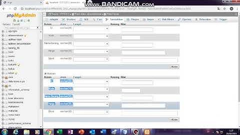 INPUT DATA BARANG ID,STOK,NAMA BARANG, DAN HARGA DI PHPMYADMIN