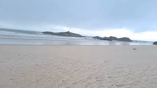 Playa Ris en Noja en Cantabria al paso de la Borrasca Fien.