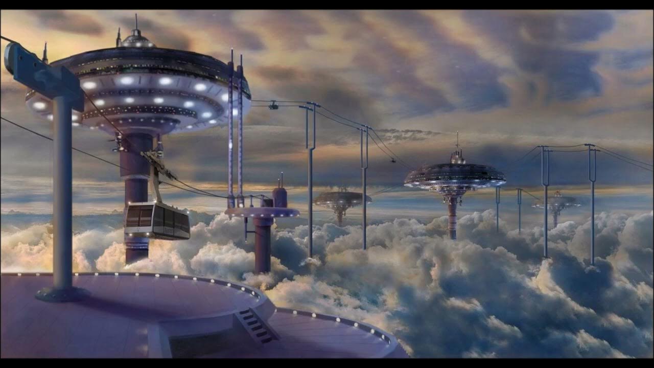 летающие города на венере. космический корабль на марс. звездолет в небе. космический корабль в небе. возможна ли колонизация венеры.