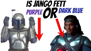 Is Jango Fett’s jumpsuit purple or blue?